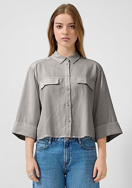 QS Kurzarmbluse Bluse Leinenmix-Bluse günstig online kaufen