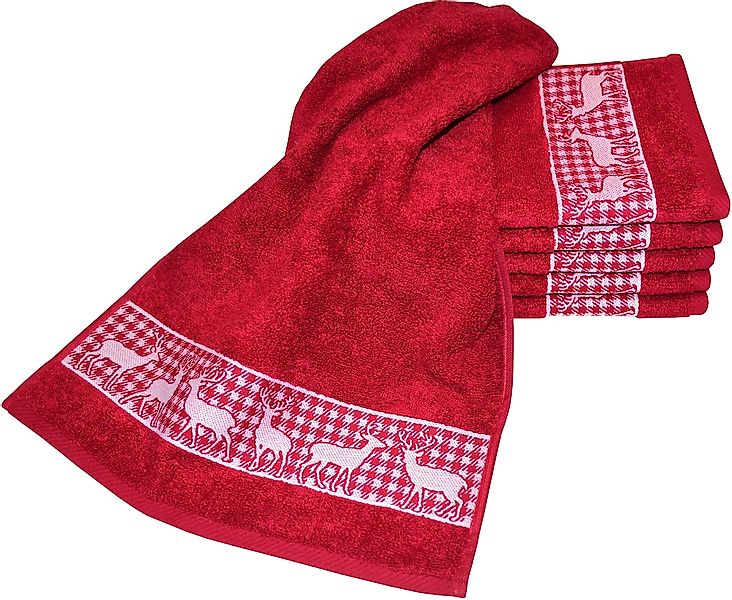 Dyckhoff Gästehandtücher "Hirschparade" Made in Germany (6 Gästetücher) günstig online kaufen