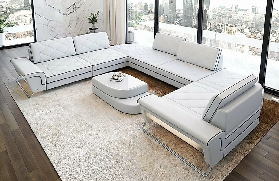 Sofa Dreams Sofa Design Ledersofa Rotello U Form Luxus Leder Sofa, Couch wa günstig online kaufen