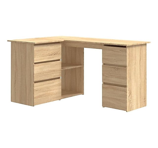furnicato Schreibtisch Eckschreibtisch Sonoma-Eiche 145x100x76 cm Holzwerks günstig online kaufen