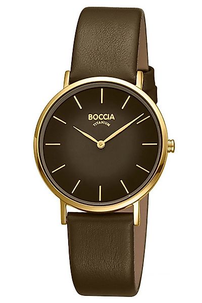 Boccia Quarzuhr Titan Dunkelbraun/Goldfarben günstig online kaufen