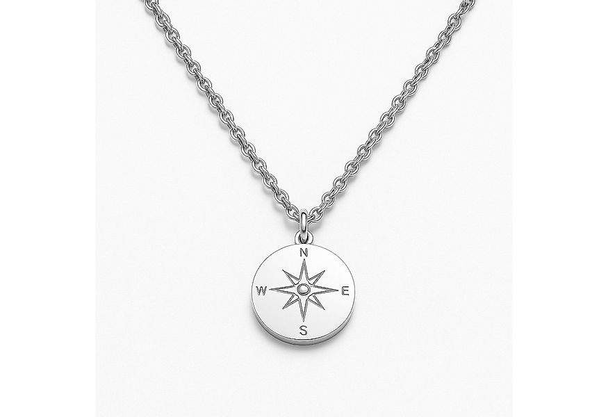 Kim Johanson Kette mit Anhänger Kompass, aus Edelstahl günstig online kaufen