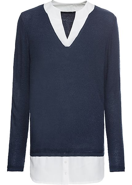 Pullover mit Bluseneinsatz günstig online kaufen
