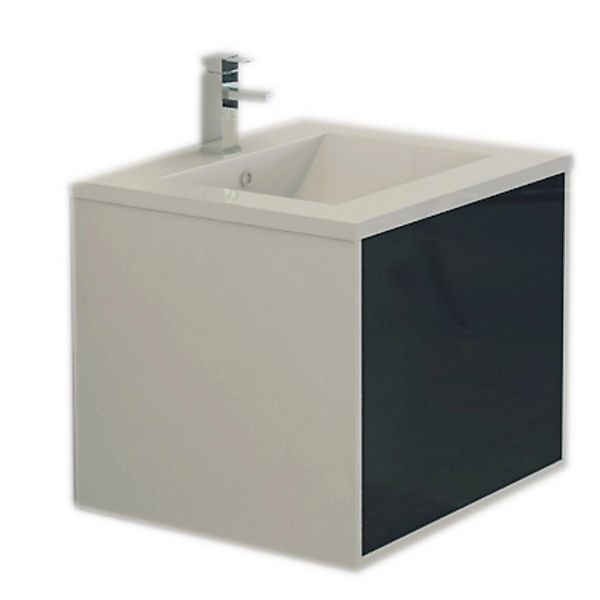 Jet-Line Waschtisch Linz 60 cm in Schwarz SMC-Waschbecken und Unterschrank günstig online kaufen