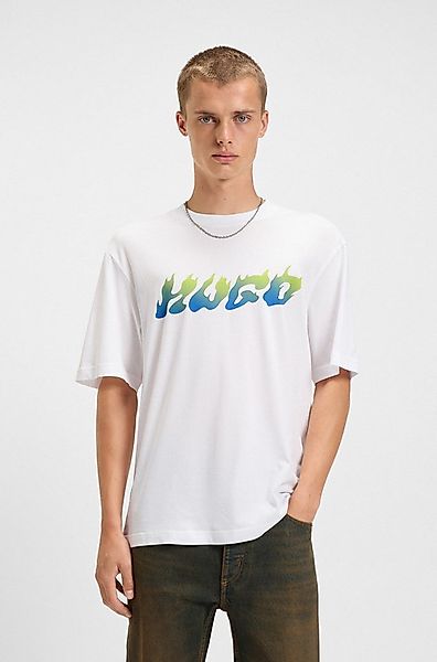 HUGO Blue T-Shirt Napolux Rundhalsausschnitt, regular fit, Logodruck günstig online kaufen