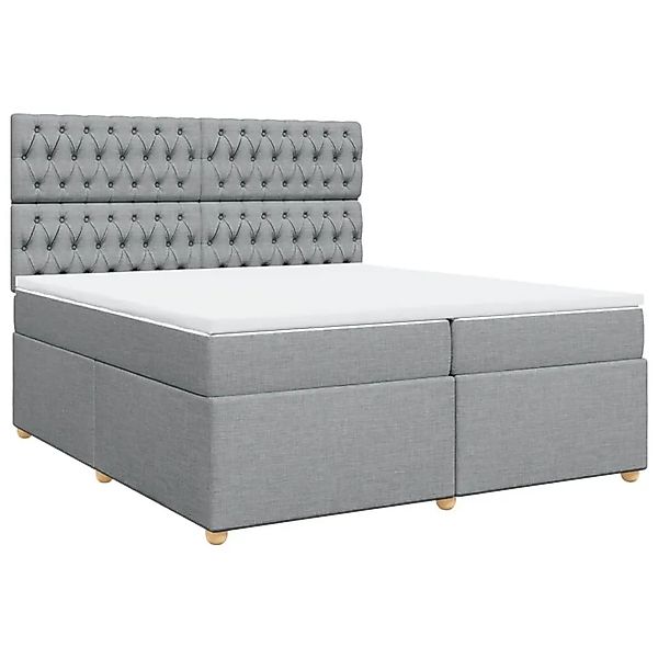 vidaXL Boxspringbett mit Matratze Hellgrau 200x200 cm Stoff 3291394 günstig online kaufen