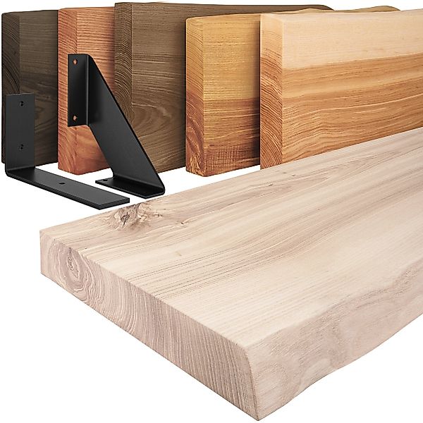 LAMO Manufaktur Wandregal Holz Baumkante Regal günstig online kaufen