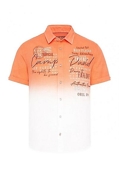 CAMP DAVID Kurzarmhemd Dip Dye mit Prints und Stickereien günstig online kaufen
