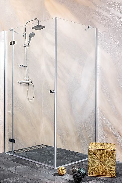 Seitenwand Sanoflex 6 mm Chrom 105 cm x 195 cm günstig online kaufen