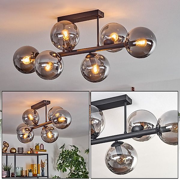 hofstein Deckenleuchte 6-flammige Deckenlampe aus Metall/Glas günstig online kaufen