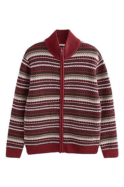 Next Strickjacke Regular Fit Fairisle-Strickjacke, Reißverschluss (1-tlg) günstig online kaufen