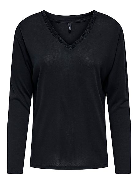 ONLY Langarmshirt ONLHENRIETTA L/S V-NECK SHINE günstig online kaufen