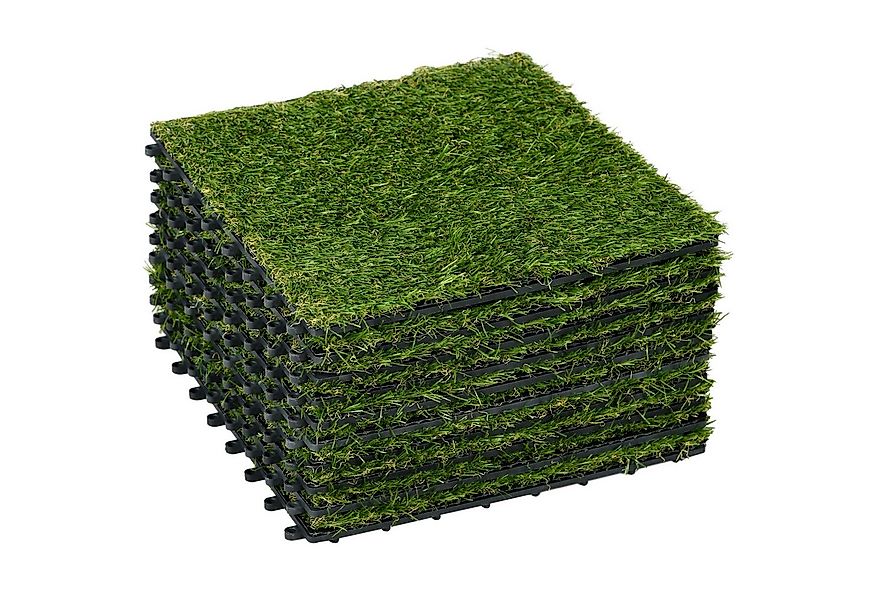 Outsunny Kunstrasen Rollrasen künstlicher Rasen für Balkon Garten, quadrati günstig online kaufen