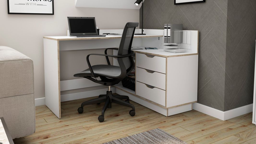 byLIVING Eckschreibtisch "Bern" mit viel Stauraum, Breite 129 cm, rechts od günstig online kaufen