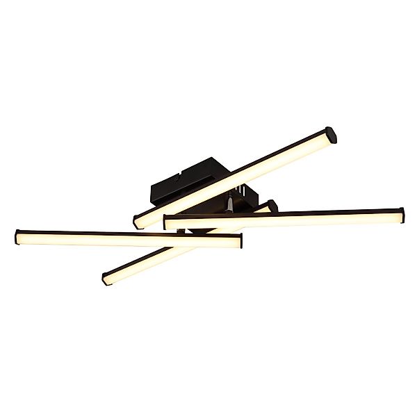 Globo Deckenleuchte Kirina Kunststoff Schwarz matt LED 500 x 500 x 88 mm günstig online kaufen