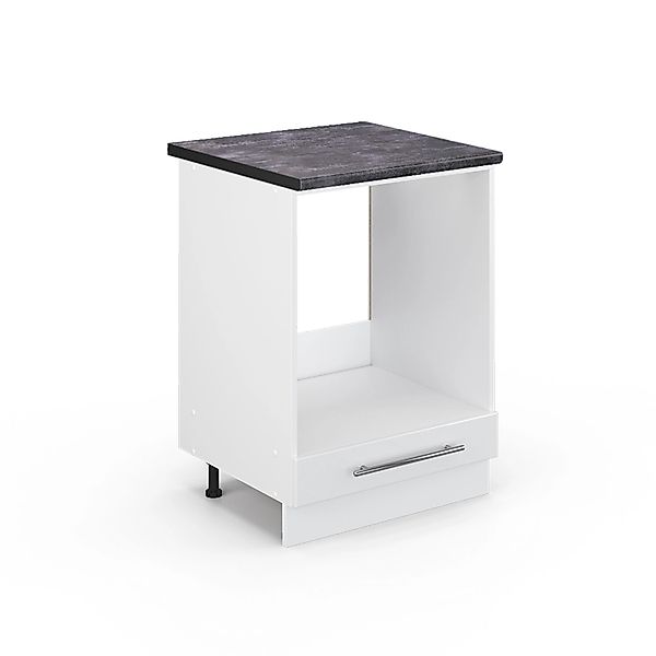 Vicco Herdumbauschrank Fame-Line, Weiß Hochglanz/Weiß, 60 cm, AP Marmor günstig online kaufen