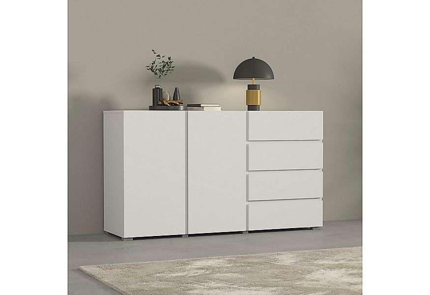 OTTO home Sideboard Asymetric,Breite 138 cm, grifflose Kommode 2 Türen/4 Sc günstig online kaufen