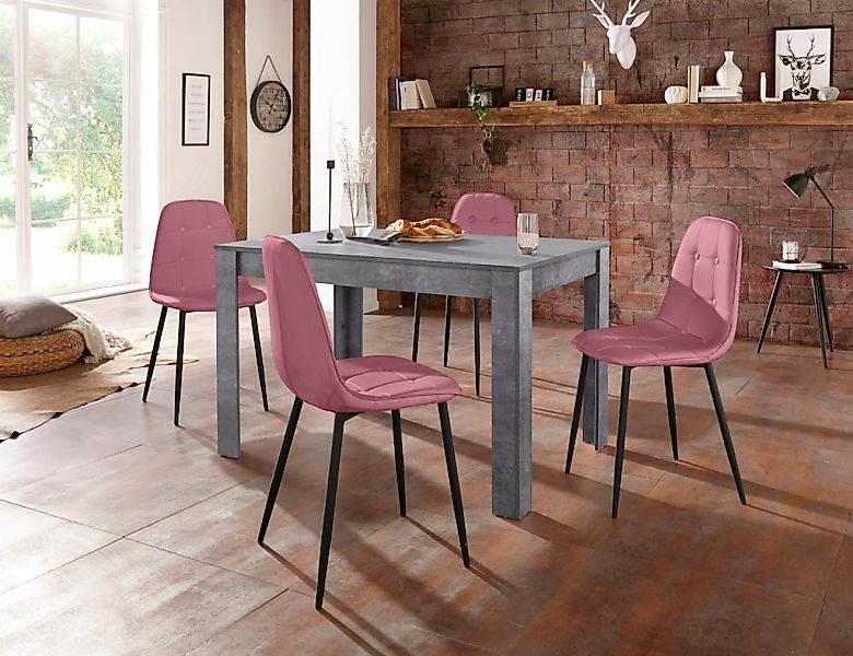INOSIGN Essgruppe Set, 5 Stk. tlg. mit Esstisch 120 cm breit günstig online kaufen