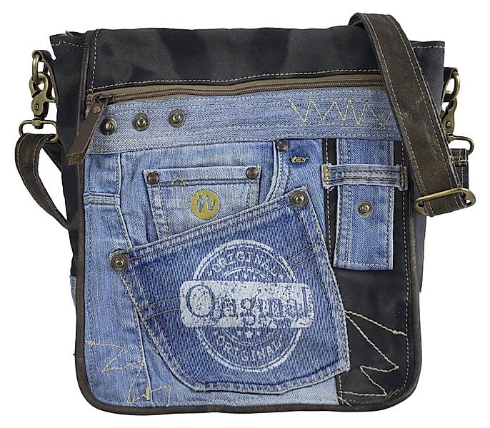 Sunsa Messenger Bag Unisex Umhängetasche Jeans Schultertasche Upcycling Tas günstig online kaufen