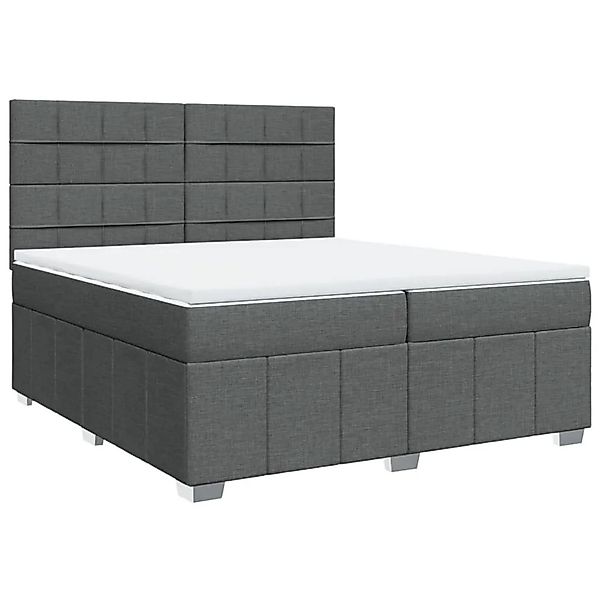 vidaXL Boxspringbett mit Matratze Dunkelgrau 200x200 cm Stoff 3294076 günstig online kaufen