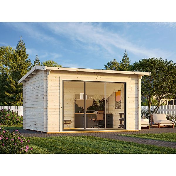 Palmako Gartenhaus Ines Slide Plus 390 x 300 cm Lackiert Grau-Anthrazit FSC günstig online kaufen