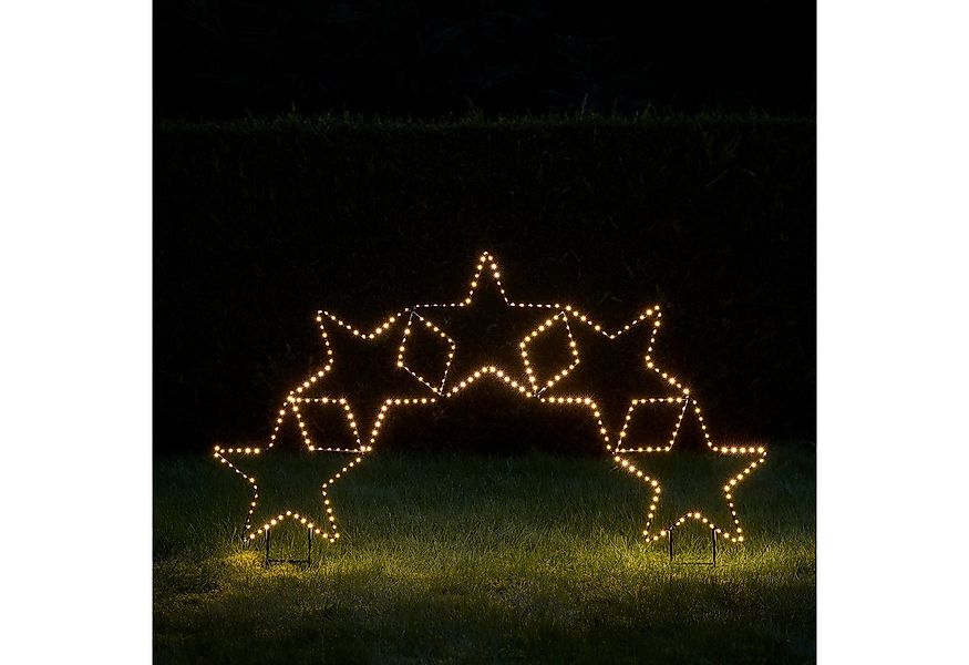 Lights4fun LED Dekolicht 5er Sternenbogen Bicolor LED Stableuchte, LED fest günstig online kaufen