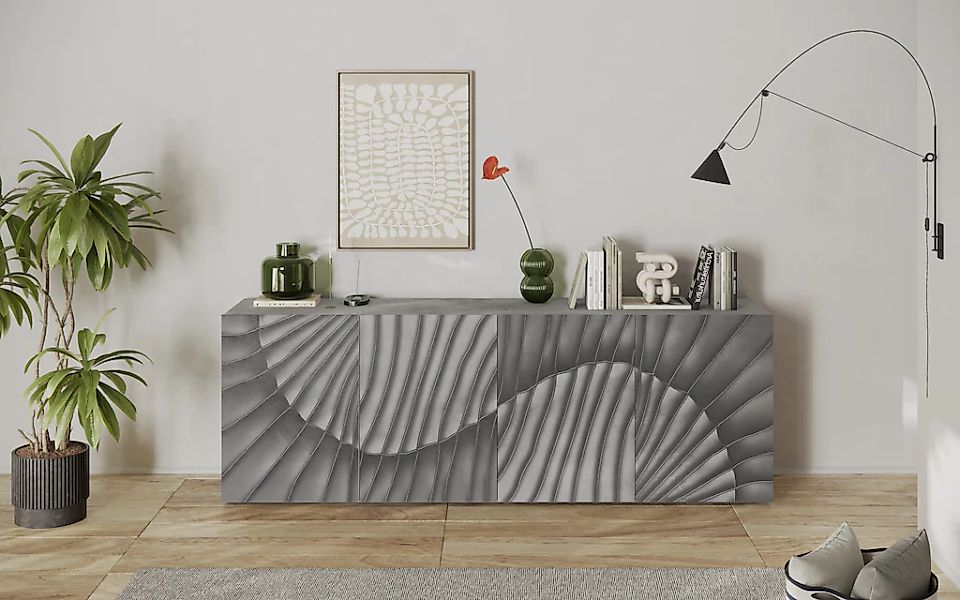 INOSIGN Sideboard "Snake Breite 241 cm, moderne Kommode mit 4 Türen", Anric günstig online kaufen