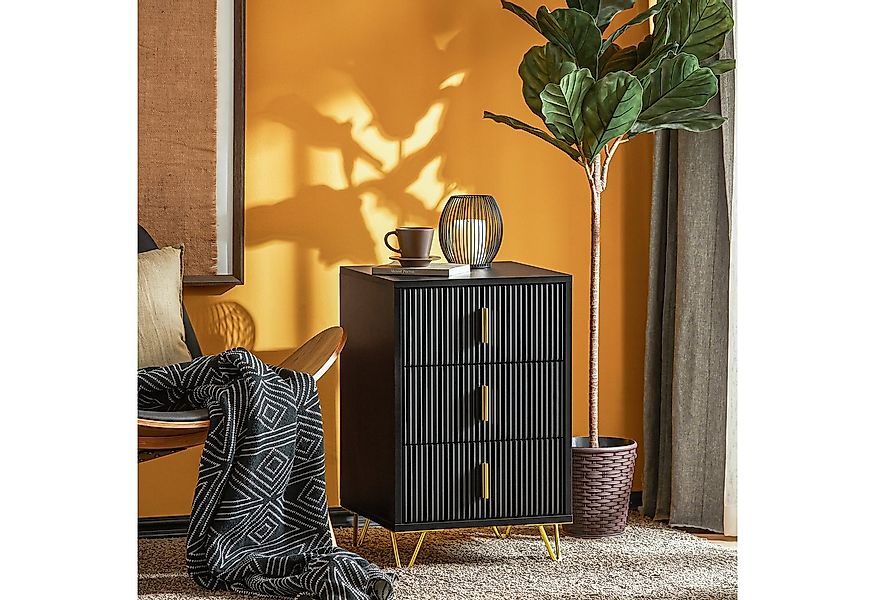 SoBuy Nachttisch FBT115-Lx2, 2er Set, Nachtschrank mit 3 Schubladen, Beiste günstig online kaufen