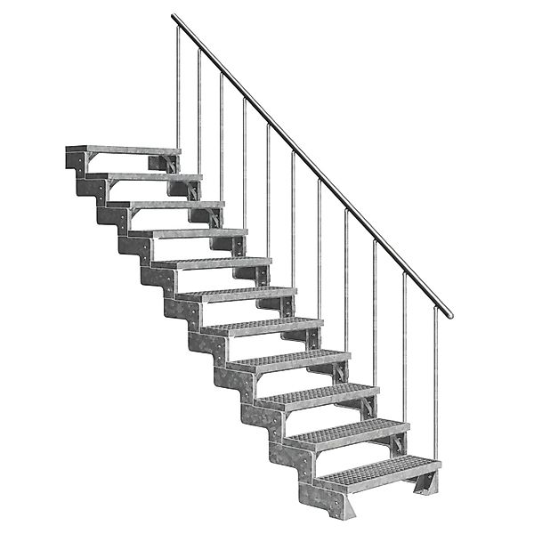 Dolle Außentreppe Gardentop 11 Gitterroststufen 80 cm + Alu-Geländer günstig online kaufen