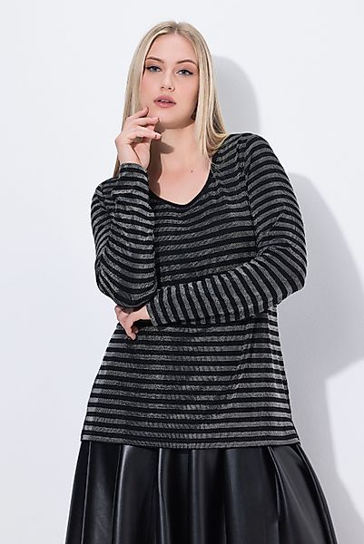 Ulla Popken T-Shirt Shirt Glitzerstreifen Classic günstig online kaufen