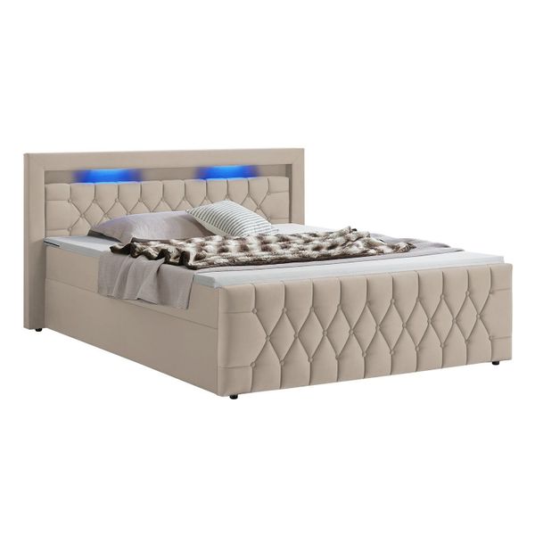 Juskys Polsterbett Leona, 140x200 cm, Boxspringbett-Optik, günstig online kaufen