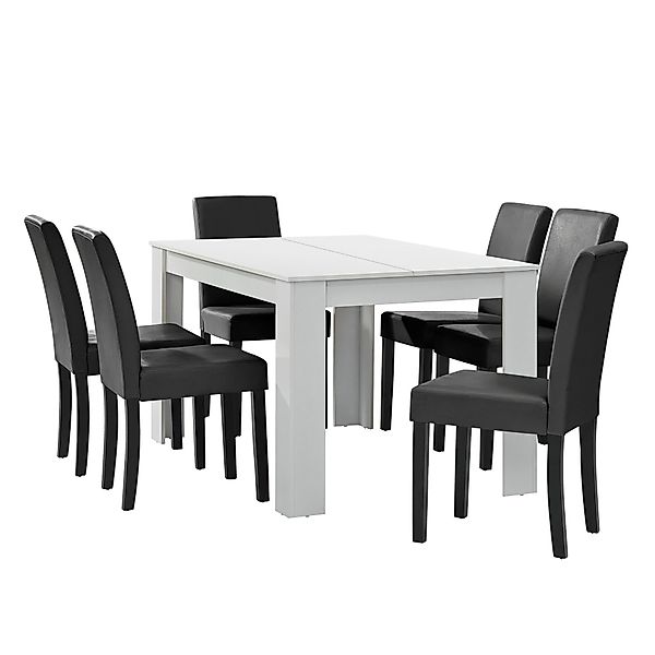 en.casa Essgruppe, (7-tlg., Esstisch mit 6 günstig online kaufen
