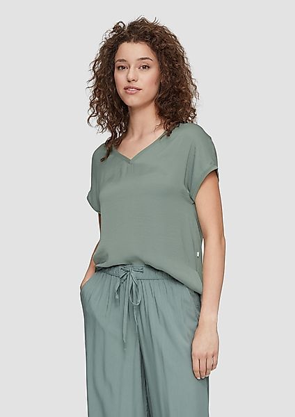 QS Kurzarmshirt Fabricmix-Shirt im Loose Fit günstig online kaufen