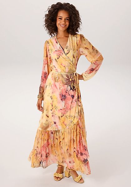 Aniston CASUAL Wickelkleid mit großflächigen Batikblüten bedruckt - NEUE KO günstig online kaufen