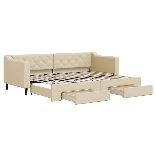 vidaXL Tagesbett Ausziehbar mit Schubladen Creme 80x200 cm Stoff1884538 günstig online kaufen