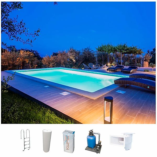 KWAD Schwimmbecken "STYROPORSTEIN POOL ALL INCLUSIVE, BxLxH: 300x600x150 cm günstig online kaufen