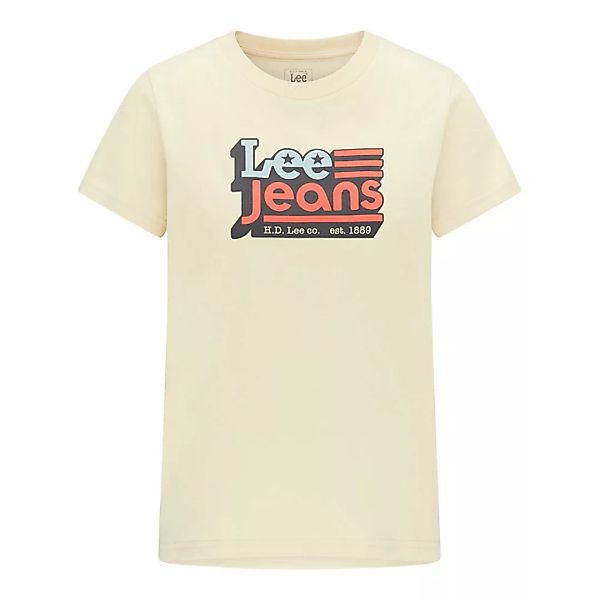 Lee Crew Kurzärmeliges T-shirt XS Bleached Sand günstig online kaufen
