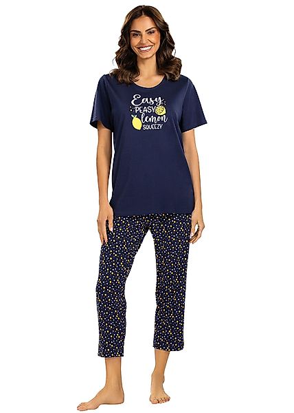 comtessa Pyjama Damen-Schlafanzug Single-Jersey gemustert günstig online kaufen