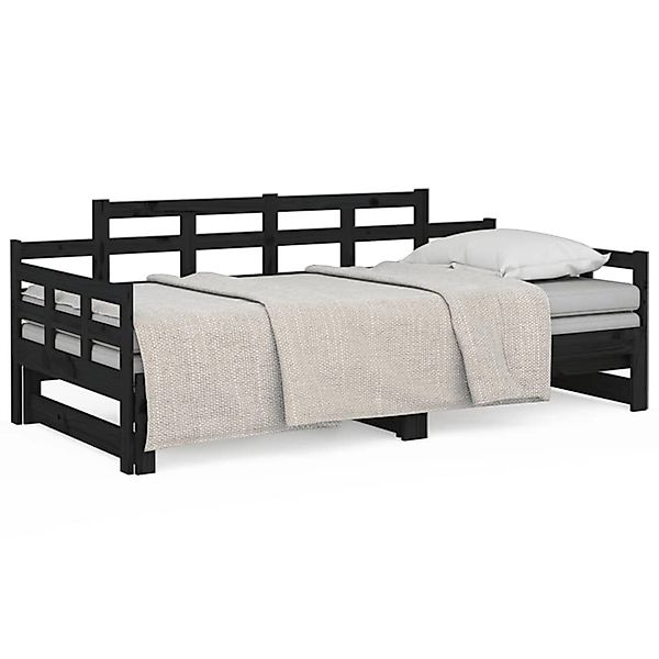 vidaXL Tagesbett Ausziehbar Schwarz Massivholz Kiefer 2x(90x200) cm1279862 günstig online kaufen