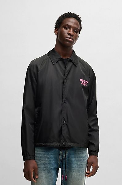 HUGO Blue Funktionsjacke "Biyo", Overshirt mit kontrastfarbenen Druck günstig online kaufen