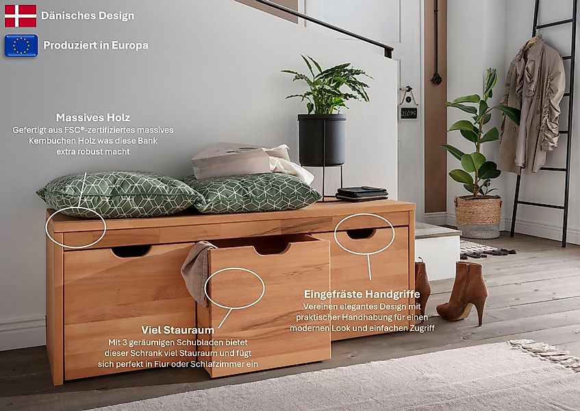Home affaire Schuhbank "Dura Schuhbank incl. Schubladen funktionell und sta günstig online kaufen