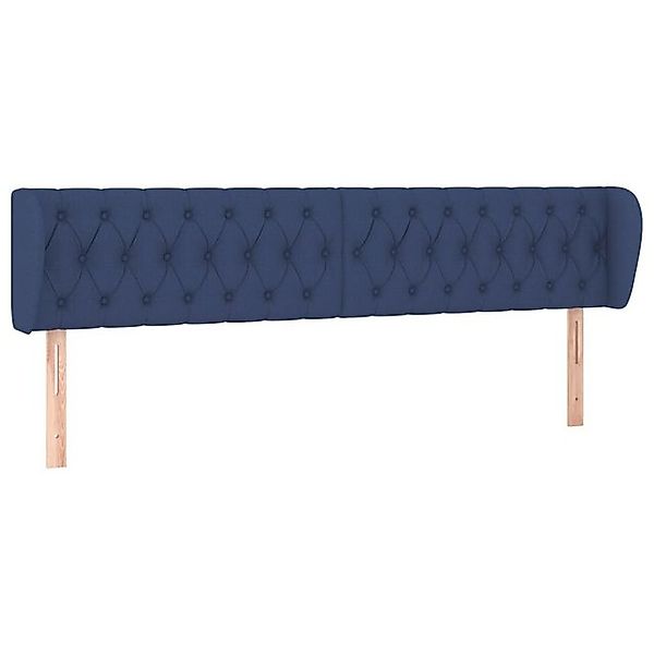 vidaXL Bett, Kopfteil mit Ohren Blau 203x23x78/88 cm Stoff günstig online kaufen