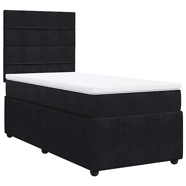vidaXL Boxspringbett mit Matratze Schwarz 90x190 cm Samt 3294516 günstig online kaufen