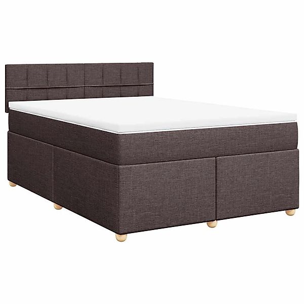 vidaXL Boxspringbett mit Matratze Dunkelbraun 140x190 cm Stoff 3286678 günstig online kaufen