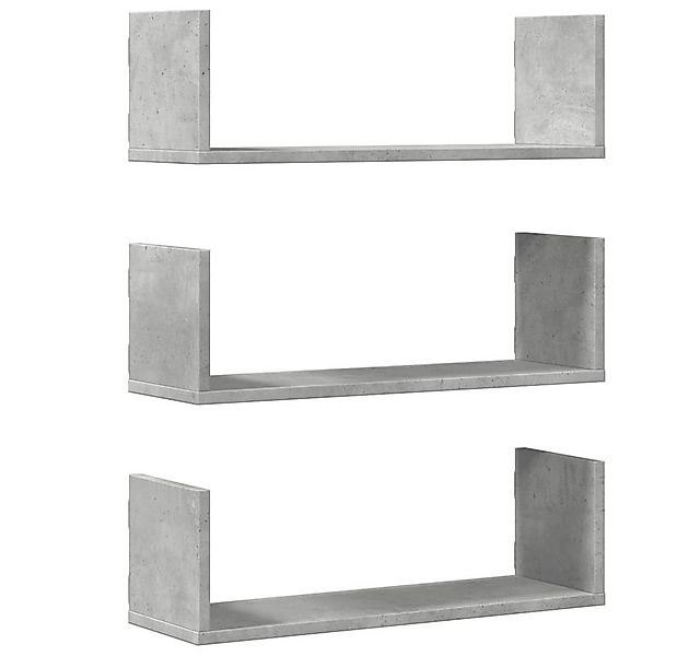 vidaXL Regal Wandregale 3 Stk. Betongrau 58x18x18 cm Holzwerkstoff, 1-tlg. günstig online kaufen