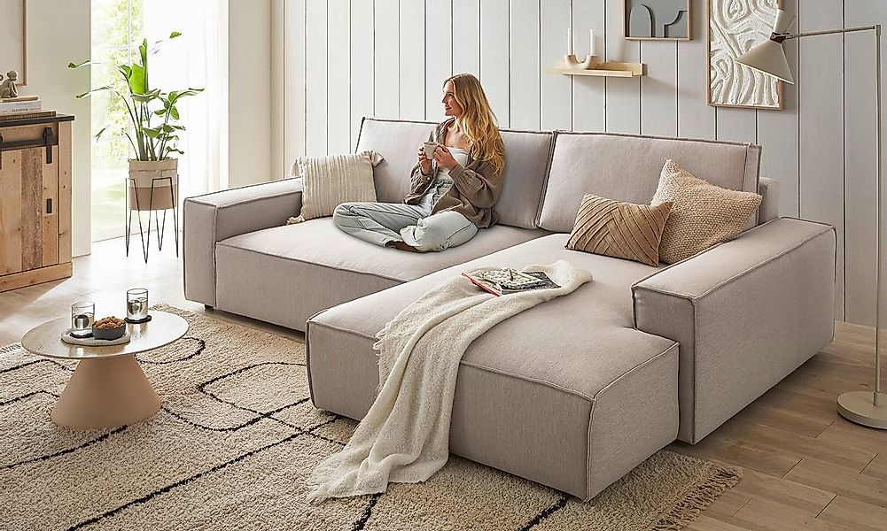 Home affaire Ecksofa "NEU: SHERWOOD XXL 284, Big-Sofa L-Form, tiefe Sitzflä günstig online kaufen