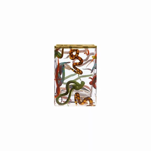 Vase Toiletpaper - Snakes glas bunt / 10 x 8 x H 14 cm - Detail aus Gold 24 günstig online kaufen