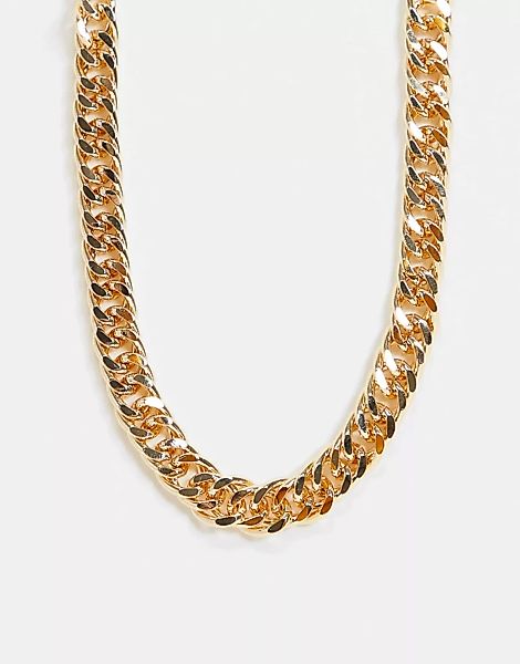 ASOS DESIGN – Goldfarbene Halskette mit grober Gliederkette günstig online kaufen