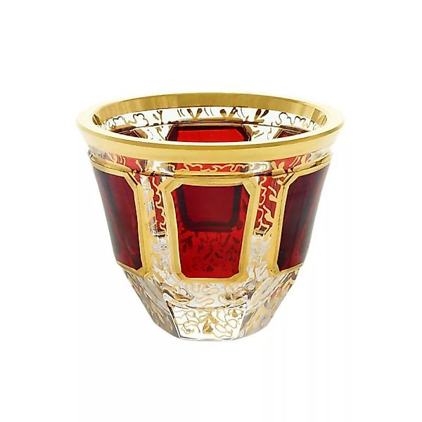 Trinkbecher Red Queen 5 cm, Rot/Gold, aus Glas günstig online kaufen