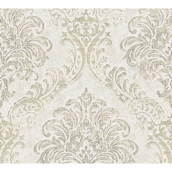 AS-Creation Vliestapete Barock Ornament Weiß-Silber-Gold günstig online kaufen